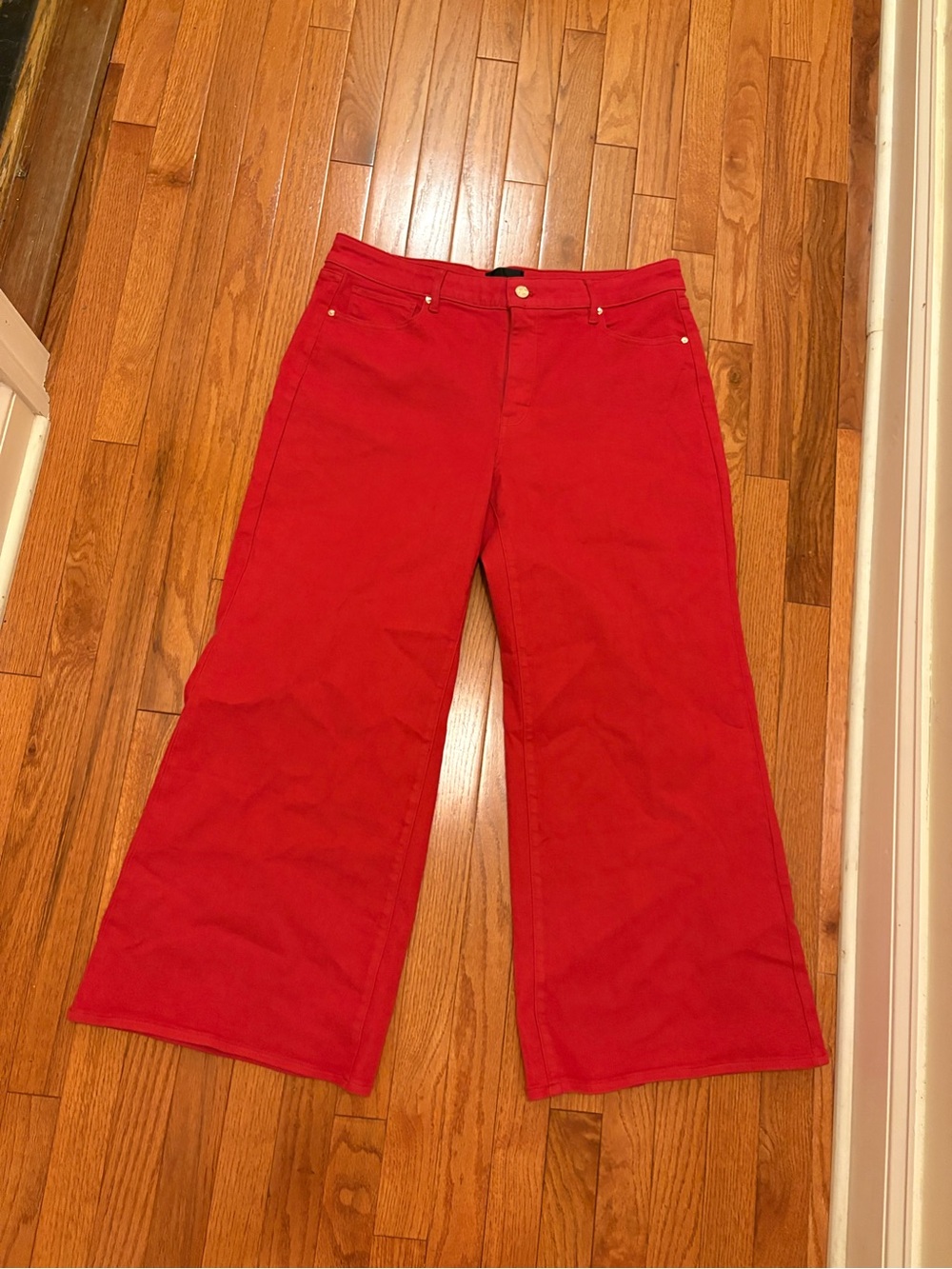 NWT White House Black Market Red Wide-Leg Jeans